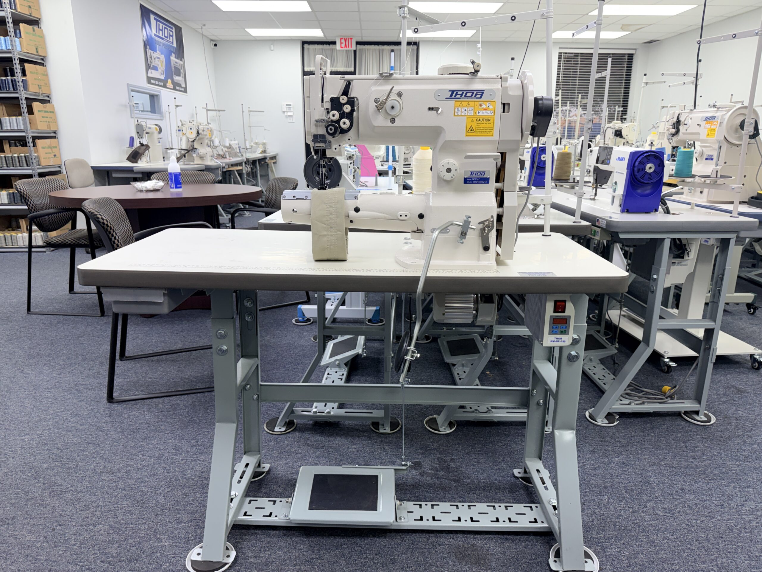 THOR GC1342 — Heavy-Duty Double-Needle Cylinder-Arm Sewing Machine. Call For Price 214-749-7991.